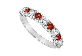 Ruby and Diamond Ring : 14K White Gold - 1.00 CT TGW - Ring Size 9.0ruby 