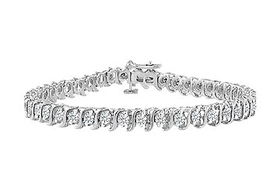 Diamond S Tennis Bracelet : 14K White Gold - 4.00 CT Diamondsdiamond 