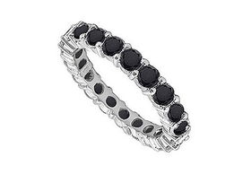 Black Diamond Eternity Band : 14K White Gold - 1.00 CT Diamonds - Ring Size 9.0black 