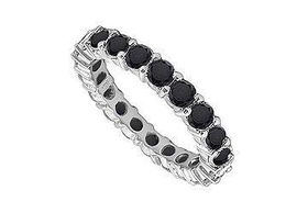 Black Diamond Eternity Band : 14K White Gold - 2.00 CT Diamonds - Ring Size 9.0black 