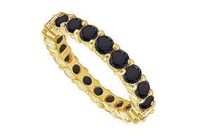 Black Diamond Eternity Band : 14K Yellow Gold  1.00 CT Diamonds - Ring Size 9.5black 