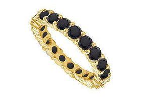 Black Diamond Eternity Band : 14K Yellow Gold  4.00 CT Diamonds - Ring Size 9.5black 