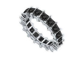 Black Diamond Eternity Band : 14K White Gold  2.00 CT Diamonds - Ring Size 9.5black 