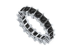 Black Diamond Eternity Band : 14K White Gold  5.00 CT Diamonds - Ring Size 9.5black 