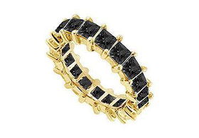 Black Diamond Eternity Band : 14K Yellow Gold  2.00 CT Diamonds - Ring Size 9.5black 