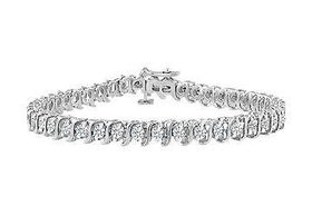 Diamond S Tennis Bracelet : 18K White Gold - 3.00 CT Diamondsdiamond 