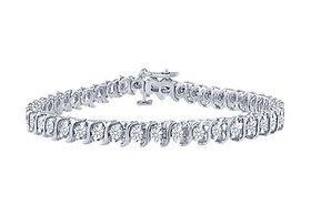 Diamond S Tennis Bracelet : Platinum - 2.00 CT Diamondsdiamond 