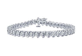 Diamond S Tennis Bracelet : Platinum - 3.00 CT Diamondsdiamond 