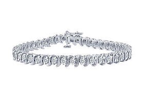 Diamond S Tennis Bracelet : Platinum - 4.00 CT Diamondsdiamond 