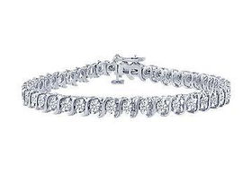 Diamond S Tennis Bracelet : Platinum - 5.00 CT Diamondsdiamond 