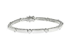 CZ Sterling Silver Bar Braceletsterling 