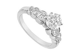 Diamond Engagement Ring : 14K White Gold - 1.50 CT Diamonds - Ring Size 9.0diamond 