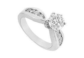 Diamond Engagement Ring : 14K White Gold - 1.00 CT Diamonds - Ring Size 9.0diamond 