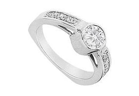 Diamond Engagement Ring : 14K White Gold - 1.00 CT Diamonds - Ring Size 9.0diamond 