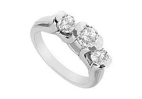 Diamond Engagement Ring : 14K White Gold - 1.00 CT Diamonds - Ring Size 9.0diamond 