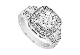 Diamond Engagement Ring : 14K White Gold - 1.25 CT Diamonds - Ring Size 9.0diamond 