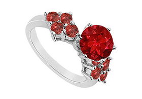 Ruby Ring : 14K White Gold - 1.00 CT TGW - Ring Size 9.0ruby 