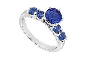 Sapphire Ring : 14K White Gold - 0.75 CT TGW - Ring Size 9.0sapphire 