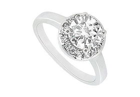 Diamond Engagement Ring : 14K White Gold - 0.75 CT Diamonds - Ring Size 9.5diamond 