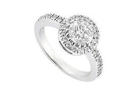 Diamond Engagement Ring : 14K White Gold - 1.00 CT Diamonds - Ring Size 9.5diamond 