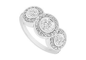 Diamond Engagement Ring : 14K White Gold - 1.00 CT Diamonds - Ring Size 9.5diamond 