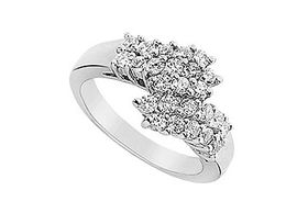 Diamond Ring : 14K White Gold - 0.75 CT Diamonds - Ring Size 9.5diamond 