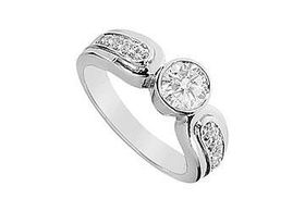 Diamond Engagement Ring : 14K White Gold - 1.00 CT Diamonds - Ring Size 9.5diamond 