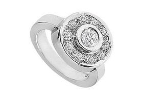 Diamond Circle Ring : 14K White Gold - 0.50 CT Diamonds - Ring Size 9.5diamond 