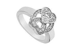 Heart Diamond Ring : 14K White Gold - 0.33 CT Diamonds - Ring Size 9.5heart 