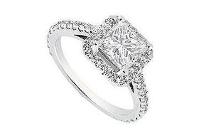 Diamond Engagement Ring : 14K White Gold - 1.00 CT Diamonds - Ring Size 9.5diamond 