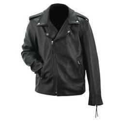 Evel Knievel&reg; Men&rsquo;s Black Genuine Leather Classic Motorcycle Jacketevel 