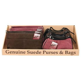 Maxam&reg; 8pc Genuine Suede Leather Purse Traymaxam 