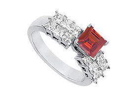 Ruby and Diamond Engagement Ring : Platinum - 1.75 CT TGWruby 