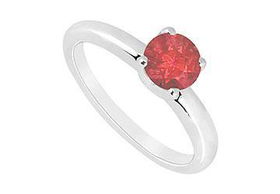 Ruby Ring : 14K White Gold - 1.00 CT TGW - Ring Size 9.5ruby 