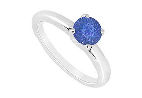 Sapphire Ring : 14K White Gold - 1.00 CT TGW - Ring Size 9.5sapphire 