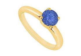 Sapphire Ring : 14K Yellow Gold - 1.00 CT TGW - Ring Size 9.5sapphire 