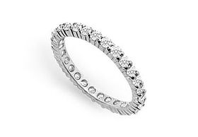 Diamond Eternity Band : 14K White Gold - 0.75 CT Diamonds - Ring Size 9.5diamond 