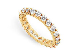 Diamond Eternity Ring : 14K Yellow Gold - 2.50 CT Diamonds - Ring Size 9.5diamond 