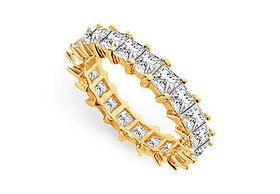 Diamond Eternity Band : 14K Yellow Gold - 3.50 CT Diamonds - Ring Size 9.5diamond 