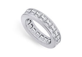 Platinum Diamond Eternity band : 3.50 CT Diamonds - Ring Size 9.5platinum 