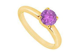 Amethyst  Ring : 14K Yellow Gold - 1.00 CT TGW - Ring Size 9.5amethyst 