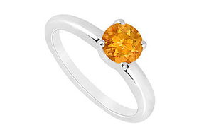 Citrine Ring : 14K White Gold - 1.00 CT TGW - Ring Size 9.5citrine 