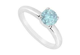 Aquamarine Ring : 14K White Gold - 1.00 CT TGW - Ring Size 9.5aquamarine 