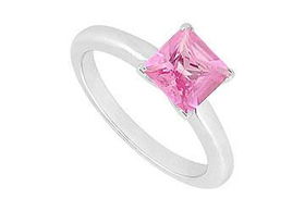 Pink Sapphire Ring : 14K White Gold - 0.75 CT TGW - Ring Size 9.5pink 