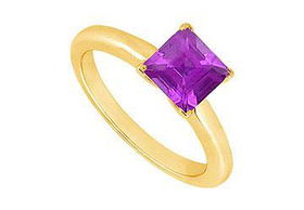 Amethyst Ring : 14K Yellow Gold - 0.75 CT TGW - Ring Size 9.0amethyst 