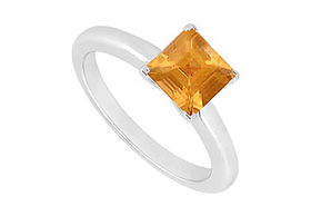 Citrine Ring : 14K White Gold - 0.75 CT TGW - Ring Size 9.5citrine 