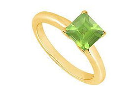 Peridot Ring : 14K Yellow Gold - 0.75 CT TGW - Ring Size 9.0peridot 