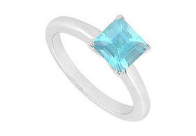 Aquamarine Ring : 14K White Gold - 0.75 CT TGW - Ring Size 9.5aquamarine 