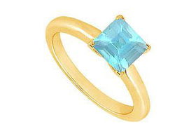 Aquamarine Ring : 14K Yellow Gold - 0.75 CT TGW - Ring Size 9.0aquamarine 