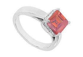 Ruby and Diamond Ring : 14K White Gold - 0.83 CT TGW - Ring Size 9.5ruby 